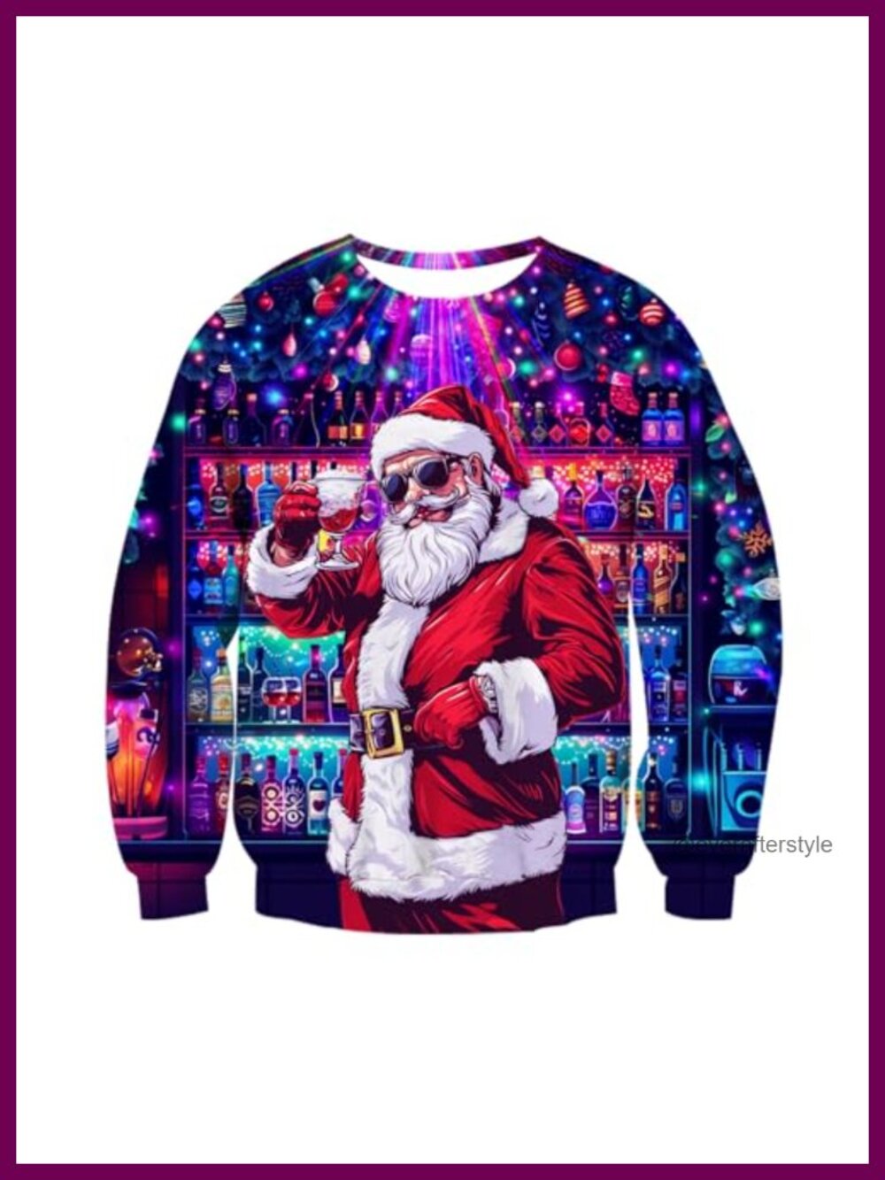 Ugly Christmas Sweatshirt Long Sleeve Crew Neck Pullover Polyester Spandex